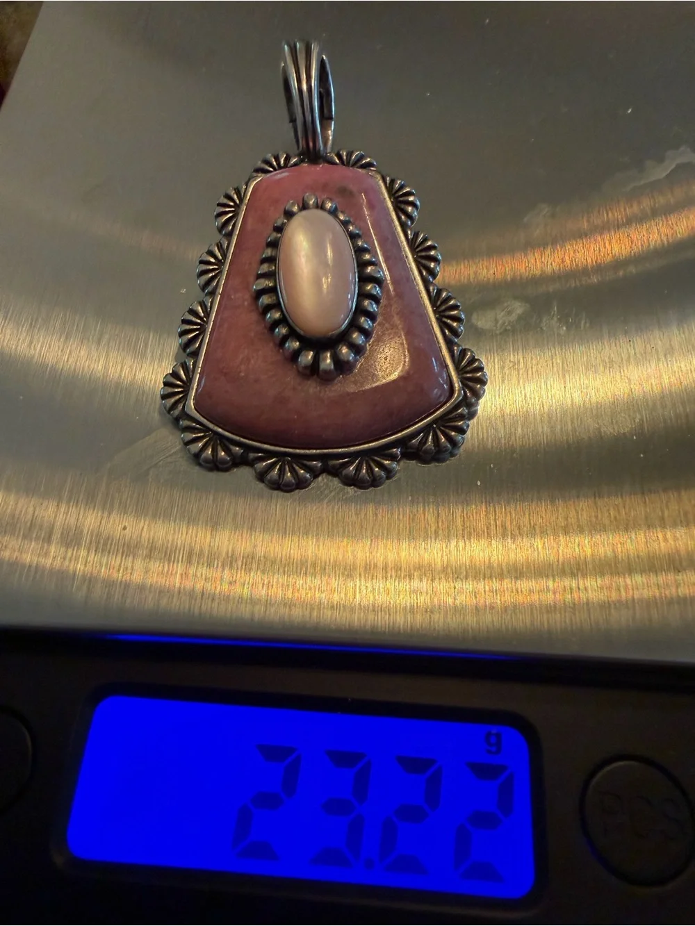 Carolyn Pollack Pink Southwestern Sterling Statement Pendent